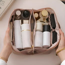 Nécessaire Cosméticos Grande Maquiagem Feminina Espaçosa Cor Marrom