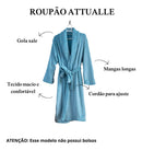 Roupão De Microfibra Attuale Adulto Unissex Cort Azul-aço G