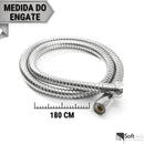 Soft Inox Engate Flexível Mangueira Chuveirinho Ducha Higiênica 180 Cm Acabamento Brilhante Cor Prateado