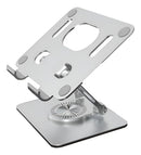 Suporte Dobrável para Tablet em Liga de Alumínio com Rotação 360° Cor Prata