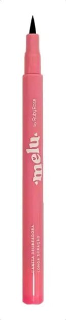 01 - Caneta Delineadora Longa Duração Prova D'água Melu Ruby Rose Cor Preto Efeito Mate