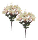 Kit 2 Buquê Rosa Artificial Decoração Enfeite Arranjo Fl Creme