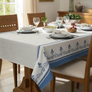 Toalha De Mesa 6 Lugares Retangular Rústica Luxo  Flor de lis