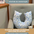 Almofada De Amamentação Para Bebe Travesseiro Super Macio Algodão - Safari Azul Marinho
