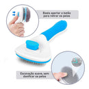 Escova Pelos Pet Automatica Rasqueadeira Magica Gato Cao New Cor Azul