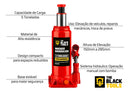 Macaco Hidráulico Tipo Garrafa 2 Toneladas BHG200 The Black Tools