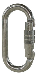 Mosquetão oval em aço fechamento rosca 25kn Mult-5200 cor prateado Mg Cintos