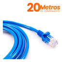 Cabo De Rede 20 Metros 20m Lan Internet Crimpado Rj45 Cat5e Azul Boyu Cell