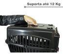 Caixa De Transporte Alça Coelho Cachorro Gato Preta/porta N2