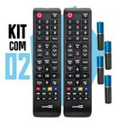 Kit 2 Controle Remoto Para Tv Samsung 4k Lcd Led Plasma Teclas Smart Hub E Futebol Casenn
