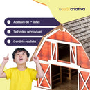 Celeiro E Estábulo Mini Fazendinha Em Mdf Adesivado - MDF Criativa