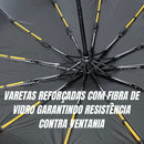 Guarda Chuva Abre E Fecha Automático Reforçado Contra Vento Cor Preto Desenho Do Tecido Liso