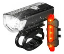 Kit Farol Bike Frontal + Pisca Traseiro Led Usb Recarregável