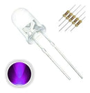 Kit 20 Un Led Ultravioleta Uv Alto Brilho 5mm + Resistor 12v