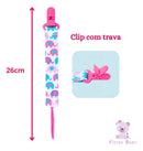 Kit 3 Prendedores De Chupeta Pietra Baby Bebê Menino Menina Cor Elefanfinho Confetti Coraçãozinho