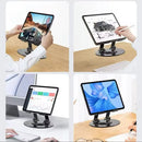 Suporte Dobrável para Tablet em Liga de Alumínio com Rotação 360° Cor Prata