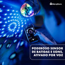 Mini Globo Giratório Jogo De Luz Efeitos Led Rgb Festa Balada Iluminação Animada Bola Maluca C/controle Remoto D'Presentes