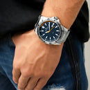 Relógio Technos Masculino Militar Prata Cor do fundo Azul