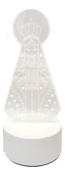 Luminária Religiosa Nossa Senhora Aparecida Acrílico Led Branco 3 Tons 3k/4k/65k