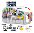 Piano Infantil Teclado Musical Para Criança Som Animais Bebê Cor Branco