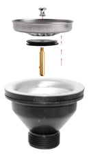 Válvula Americana P/ Pia Cozinha 4.1/2 Aço Inox Catálogo Acabamento Polido brilhante Cor Prateado