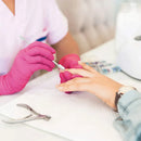 Luvas descartáveis UniGloves Clássico cor rosa tamanho PP de látex com pó x 100 unidades