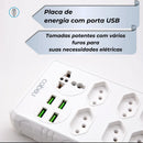 Extensão Tomada Filtro De Linha Com Fusível -  Preto 127/220V