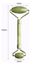 Rolo Pedra Jade + Placa Gua Sha Coração Massagem Facial Cor Outro