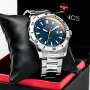 Relógio Technos Masculino Militar Prata Cor do fundo Azul