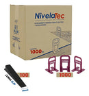 1000 Niveladores 1,5mm + 100 Cunhas Slim Clip Para Assentar E Nivelar Porcelanato Piso Cerâmica Nivelatec