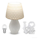 Abajur Luminária Quarto E Palavra Love Decoração Criado Branco