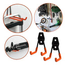 Kit 2 Suporte Aço Multiuso 23kg Parede Mangueira Bike Escada Cor Preto