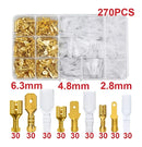 Kit 270 Conector Terminal Emenda Fio Automotivo Tipo Faston