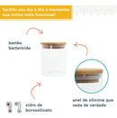 Conjunto De 4 Potes Herméticos De 400 Ml Com Tampa De Bambu