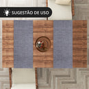 1 Caminho Trilho Mesa Impermeável Pvc Nápoli Cinza 42x140