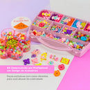Kit Miçangas Infantil 3500 Pçs para Montar Pulseiras Bolinhas Maleta 19X13 cm 1 relógio digital Anita Bijuterias