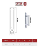 Puxador Para Porta Cromado 150 Mm - Jocec 120105