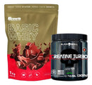 Kit Whey Growth 1kg + Creatina Black  Choco-Creatina-Limão