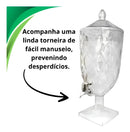 Suqueira Jarra Cristal Acrílico Diamond Água Suco4,5l Xplast