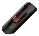 Pendrive SanDisk Cruzer Glide 64GB 3.0 Liso preto e vermelho