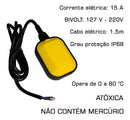 Boia elétrica automática regulador nível caixa água poço 15a Fertak 1615