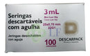 Seringa 3ml Com Agulha 25mm X 0,7mm Bico Luer Slip