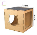 Parquinhos De Gato 8 Peças Kit Playground Mdf com Nicho, Ponte, Prateleira, Degrau e Arranhador BOX FAN