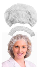 Touca Descartável Tnt Branca Sanfonada - 100 Unidades Cor Branco