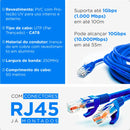 Cabo De Internet Rede Rj45 Cat 6 10/1000 Alta Velocidade 50m