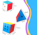 Kit 3 Cubo Mágico 2x2 3x3 e Pirâmide Profissional Puzzle Cor da estrutura Colorido MOYU