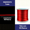 Fio De Seda Vermelho - Cordão Rabo De Rato - 1 Mm - Nybc Cor VERMELHO - 145