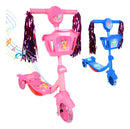 Patinete Infantil 3 Rodas Com Led Som E Cesta Menino Menina Cor Rosa