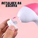 Escova Massageador Esponja Elétrica Facial Limpeza 5 Funções Cor Rosa e Branco
