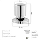 Kit 2 Acabamento Registro Volante Redondo Metal Padrão Deca Cromado Prateado